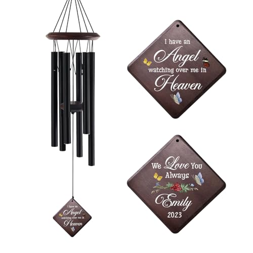 Image of ASTARIN Personalized Wind Chimes Outdoor Large Deep Tone,Large Customized Wind Chimes for Outside Tuned Relaxing Soothing Low Bass,Memorial Wind Chimes Sympathy