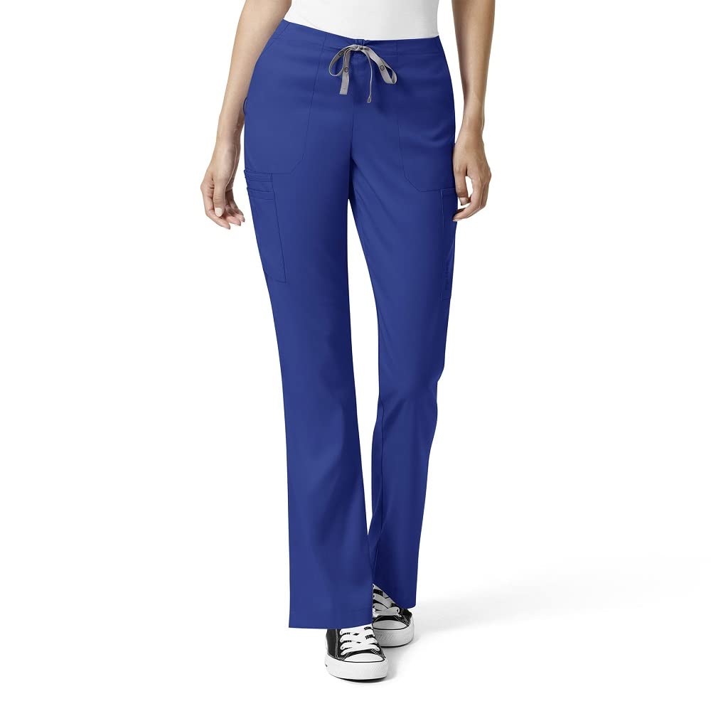 WonderWink womens Moderate Flare Cargo Medical Scrubs Pants, Galaxy Blue, X-Small Petite US