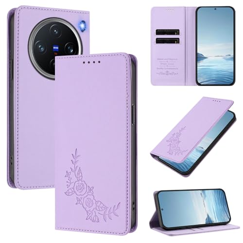 �X�}�z�P�[�X �Ή��@�� for Vivo X200 Pro mini �yRFID�u���b�N�z�y�J�[�h�z���_�[�t�����z �}�O�l�b�g�J�� �X�^���h�@�\�t���z�X�}�z�P�[�X Purple