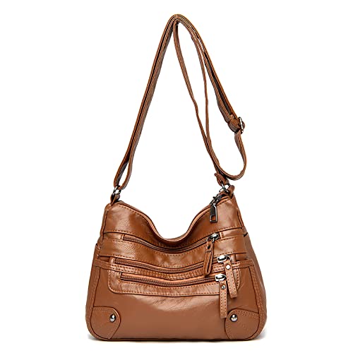 Image of WITERY Crossboby Bag for Women - Soft PU Leather Multi-Pocket Shoulder Bag Handbag with Adjustable Strap
