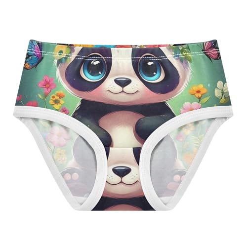 Cute Panda Bear Floral Panties for Girl Girls Underwear Toddler Cotton Fancy Kids Briefs Undies 2t