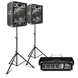 Versatile PA system bundle includes two 15-inch 1000W passive speakers, a four-channel mixer amplifier with Bluetooth, speaker stands, and 6m speaker cables—ideal for bands, events, or church sound. Powerful audio delivery with three-way passive spea...