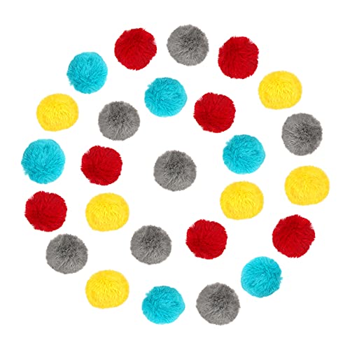 Chiwava 24Pcs 1.8" Catnip Furry Cat Toys Ball Soft Pom Pom Balls Kitten Chase Quiet Play Assorted Color #TOP2
