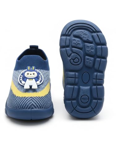 Image of HOOH Baby Unisex Walking Shoes with Musical Sound and Spinner, Knitted Upper, Slip Resistant, Mid Top Sneaker, Water Resistant, 0-24 Months
