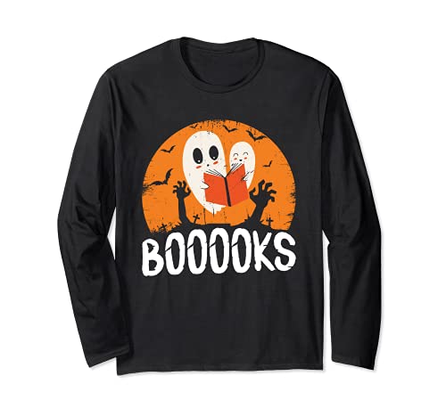 Livres Funny Halloween Ghost Bookworm Spooky Saison Reading Manche Longue