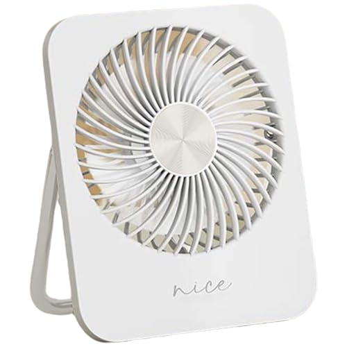 Ventilador de escritorio pequeño con carga USB, 3 velocidades, potente flujo de aire, ventilador de oficina