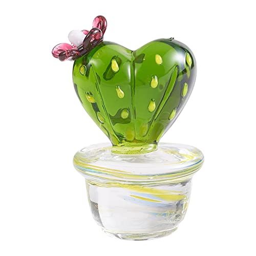 WEWAYSMILE Kaktus-Ornament aus Glas, Kristall Miniatur Kaktusfiguren, Miniaturkaktus aus Glas, Für Home Decoration Office Desktop Shelf Decor, 45x29 mm