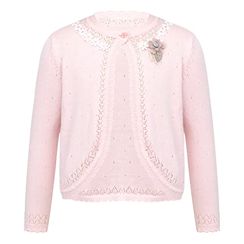 Girls Cotton Knit Sweater Toddler Long Sleeve Button Bolero Cardigan Shrug Children Dress Cover Up