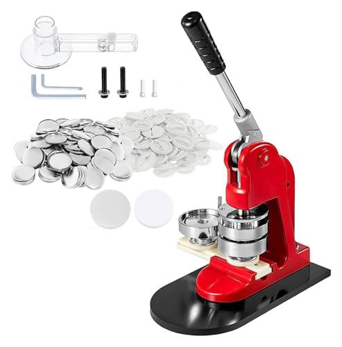 赤いボタンメーカーマシン 25/32/44/58/75 ミリメートルバッジパンチプレスキット子供 DIY ギフトピンメーカーボタン製造用品(32MM 500PCS)
