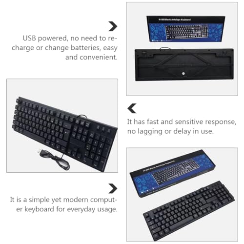 Image of PremiumAV Wired USB Computer Keyboard Full Size 104-Key for Laptop Desktop PC Gaming Office Typing French Layout