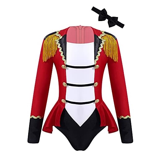 IEFIEL Vestido de Circo Niña para Fiesta Carnaval Disfraz de Domadora de Circo para Gimnasia Ritmica Vestido Princesa de Danza Ballet Niña 2-14 años Rojo H 11-12 años
