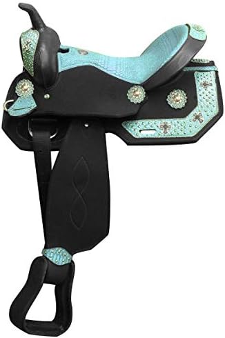 8" inches Seat Children Pony Kids Western Synthetic Miniature Equestrian Trail Barrel Racing Cordura Lightweight Tack Comfort Horse Riding Saddles Classic Quality Handmade Size 8" inches Seat, RF01
