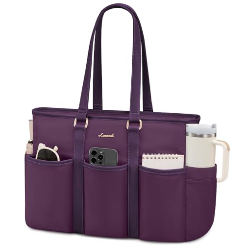 LOVEVOOK Work Tote Bag, 15.6 Inch Laptop Bag for Women Teacher Nurse Mom With Large Cup Holder, Professional Computer Purse Handbag With Multi Pockets