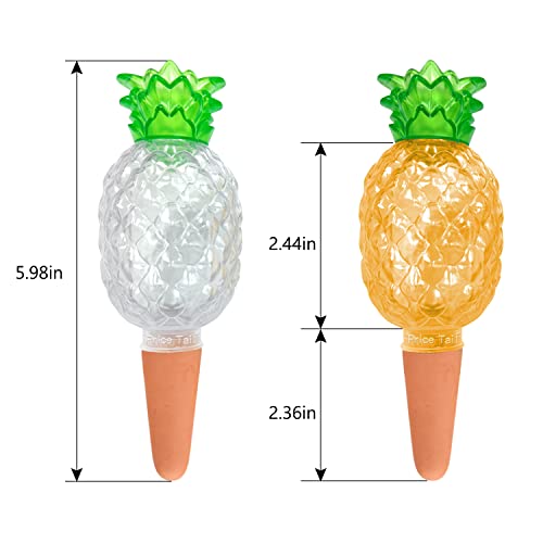 Pricetail Plant Watering Spikes, Small Self Watering Spikes Planter Insert, Watering Plant Device While Vacation Away, Pineapple Water Reservoir For Plants 4 Packs #TOP5