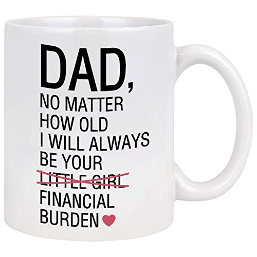 Financial Burden Mug Dad Coffee Mug Funny Dad Gifts from Daughter Best Dad Mug Funny Gifts for Dad Daddy Father Birthday Gifts 11Oz White