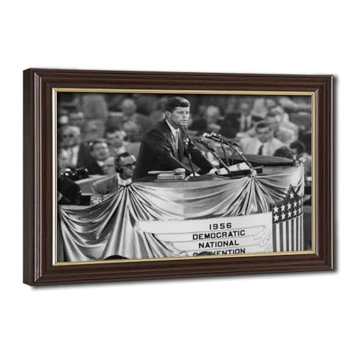 Toile John F. Kennedy discours 1956 cadre à suspendre tableau rétro