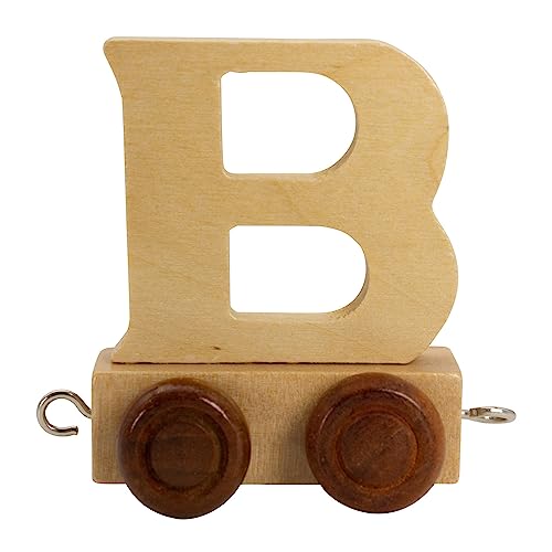 Tren de letras de madera, letras de tren, lok, vagón, A-Z, nombre a elegir (B)