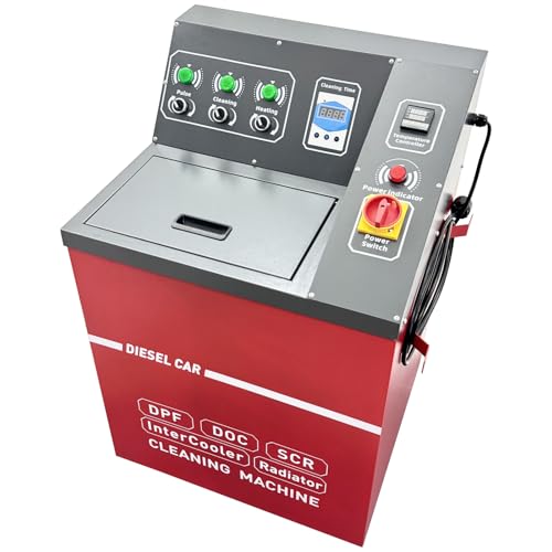 EQCOTWEA Vehicle After-Treatment System Cleaning Machine 80L DPF/Urea Crystal/Catalytic Converter Cleaner, Automotive Exhaust System Washer with Heating, Airburst & Dual Circulation 220V/1PH