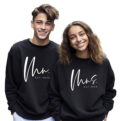 Mr and Mrs Sweatshirt - Custom est Future Mrs Mr Sweatshirt - New Mrs - Honeymoon Pajamas - Wedding Gift - Future Mrs. Gift