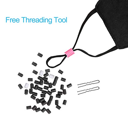 Amly 200 Pcs Cord Locks Silicone Toggles For Drawstrings, Elastic Cord Rope Adjuster, Non Slip Stopper With Stringing Tool (Multicolored) #TOP1