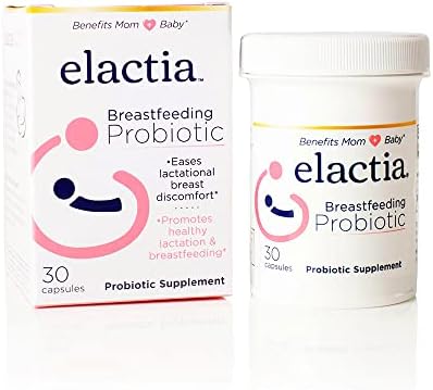 Elactia Breastfeeding Probiotic | Lactation Supplements | Newborn Essentials and Probiotics for Both Mom & Baby | Daily Supplement for Healthy Lactation | 30 Count | Breastfeed Happy