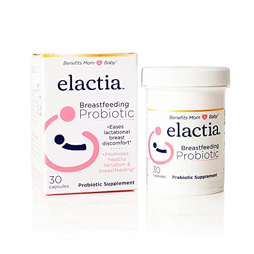 Elactia Breastfeeding Probiotic | Lactation Supplements | Newborn Essentials and Probiotics for Both Mom & Baby | Daily Supplement for Healthy Lactation | 30 Count | Breastfeed Happy