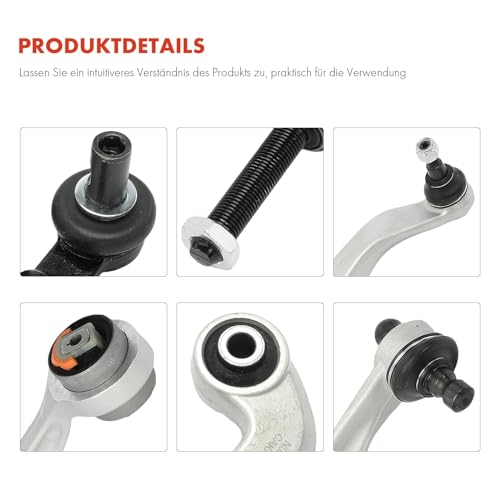 Frankberg 14-Teilig Querlenker Satz Kompatibel mit A6 4B2 C5 1.8L-4.2L 1997-2005 A6 Avant 4B5 1.8L-4.2L 1997-2005 P.a.s.s.a.t 3B3 1.6L-2.8L 2000-2005 Replace# 4B0407151C
