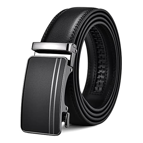 FEFLO Cinturón Automático Hebilla Trinquete Cuero Negro Cover