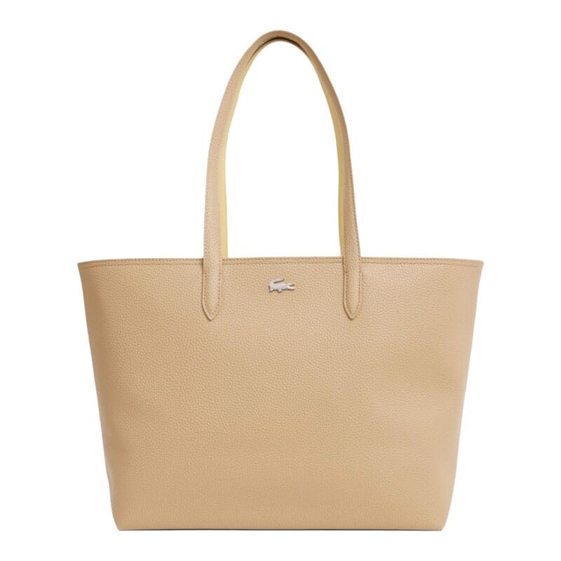 Lacoste Bolsa de compras Anna para mujer (paquete de 1), Beige/Naturales, M