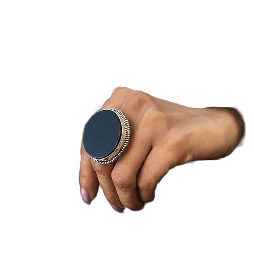 Black Onyx Gemstone 925 Sterling Silver Rings, Wedding Rings, Engagement Rings, Large Gemstone Rings, Statement Ring For Women, Vintage Style Ring, Handmade Boho Ring, Round Stone Ring, Gift For Her #TOP15