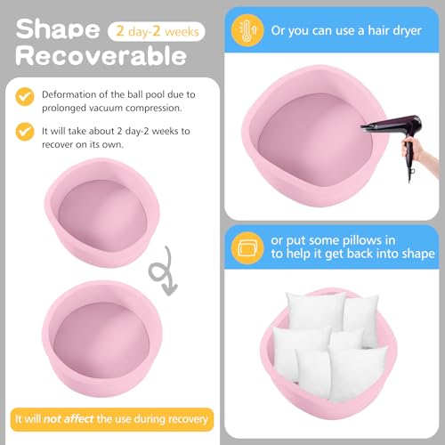Image of SHJADE Foam Ball Pit, 47.2 inchx 13.8 inch Large Ball Pits for Toddlers-Pink | Soft Memory Sponge Round Playpen Ball Pool for Kids, Ideal Gift for Babies, Indoor and Outdoor Game, Balls not Included