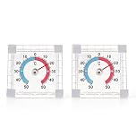 2PCS Self-Adhesive Window Thermometer, Outdoor Thermometer Weatherproof, Digital Accurately Measure -50° to +50°C, Suitable for Window and Indoor Outdoor Use
