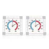 2PCS Self-Adhesive Window Thermometer, Outdoor Thermometer Weatherproof, Digital Accurately Measure -50° to +50°C, Suitable for Window and Indoor Outdoor Use