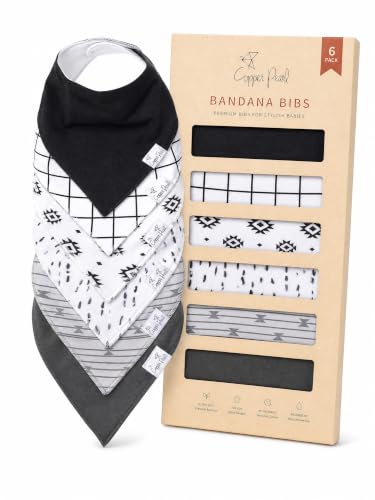 Image of Copper Pearl Baby Bibs 4 Pack, Bandana Drool Bibs for Baby Girl & Boy, Soft Cotton Bibs for Drooling and Teething