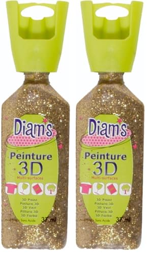 Diam's 3D, 37ml, Pailleté Or (Lot de 2)