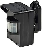 funk bewegungsmelder Maße HxBxT 74x60x70mm (incl. Wandhalter), Betrieb mit 2x AAA Micro Batterien (nicht dabei). Einfache Anlernfunktion mit Abgleich anderer Frequenzen. Einschaltdauer 6s, 15s, 1m, 5m.