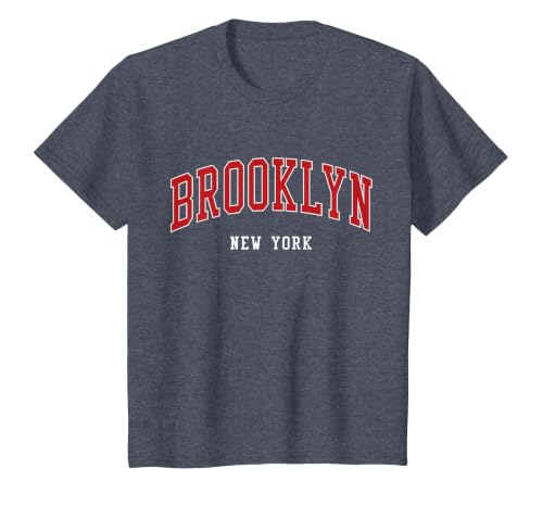 Brooklyn New York Varsity Sports Style T-Shirt, Youth, Heather Blue, 2T