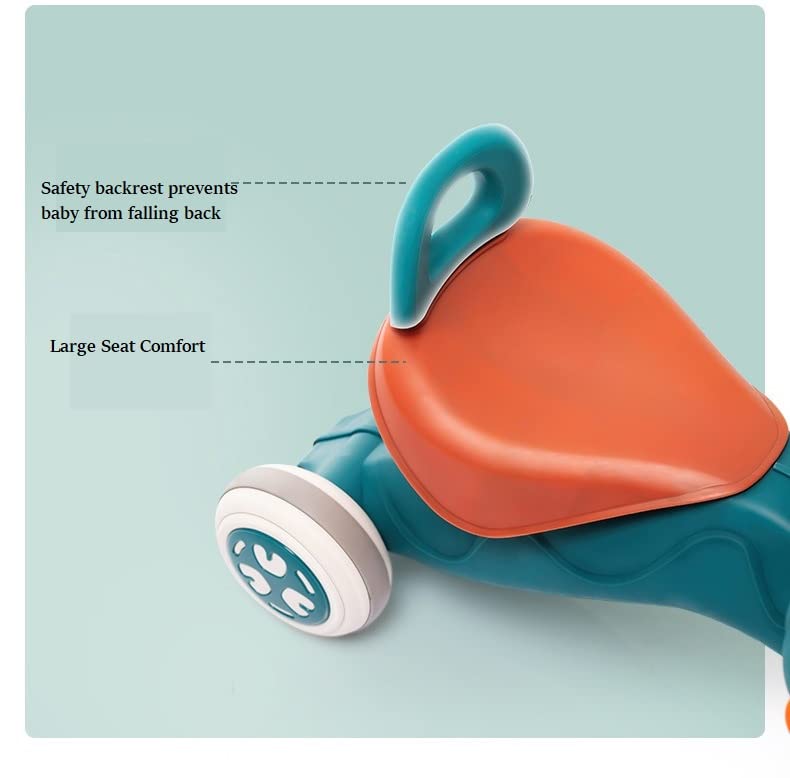 Image of BabyTeddy Patented 5 in 1 Activity Baby Walker Push Walker Scooter Bike Anti-o Shaped Leg Anti-Fall Music Box Baby (Blue-Orange)