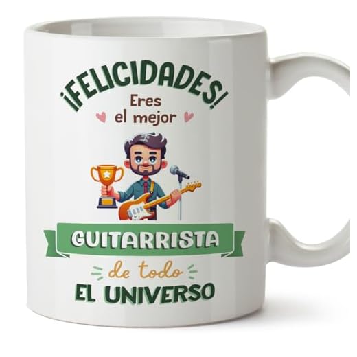 MUGFFINS Tazas para GUITARRISTA hombre - En Español - Mejor Universo Trofeo - 11 oz / 330 ml - Regalo original y divertido