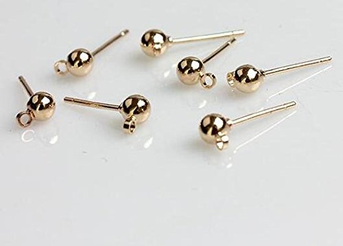 Yoyostore 100 Round Ball With Ring Iron Earrings Posts For Jewelry Earring Making Findings (Golden, 4Mm) #TOP29