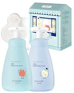  Kids Wash Duo Set - Korean Low pH Silky Shampoo & Mild Body Wash - Silicone-Free Hair Care & Micellar Body Cleanser - Allergen-Free Formula for Sensitive Skin, 10.1 fl.oz. & 10.1 fl.oz.