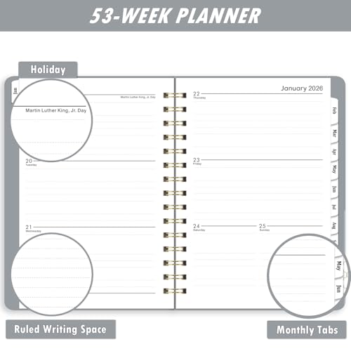 2026 planner- 2026 planner weekly and monthly jan 2026 - dec 2026 a5634 x 8434 jan 2026 - dec 2026 grey teacher student organizer daily calendar planner organizer ideal for office school supplies enterprise