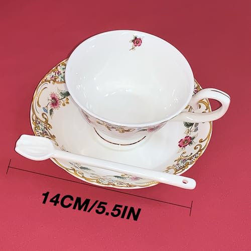 PTORIZNY 6pcs Ceramic Coffee Spoon Tulip Flower Porcelain Stir-stirring Spoon Teaspoon Creative Sugar Spoons Coffee Spoons for Dessert Mixing Drinks Egg (White)