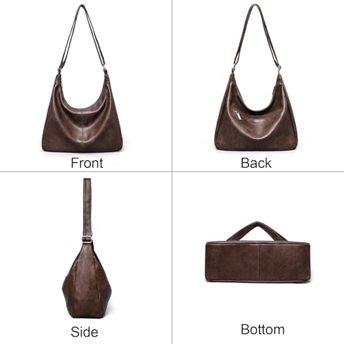 Image of Hobo Bags for Women Vegan Leather Purses Slouchy Shoulder Bag Tote