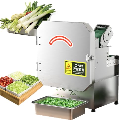 RoyceBee Picadora de Verduras EléCtrica, Rebanadora de Verduras Comercial de 200 W, Procesador de Alimentos con Puertos de AlimentacióN de 7 Cm, para Verduras, Cebolla y Chile