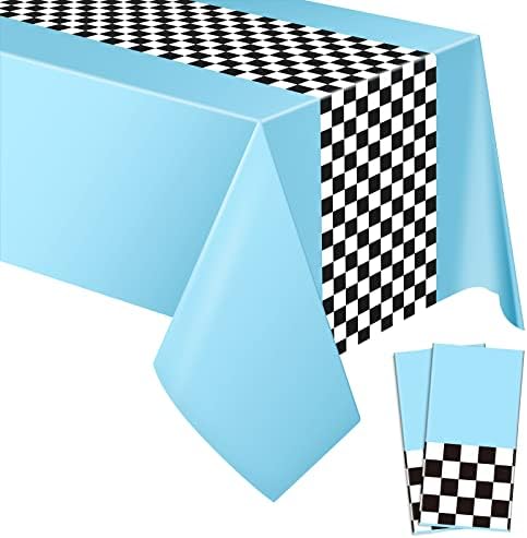Suhelkit Rennwagen Geburtstagsdeko - 3 Blaue Tischdecken Für 1. Geburtstag