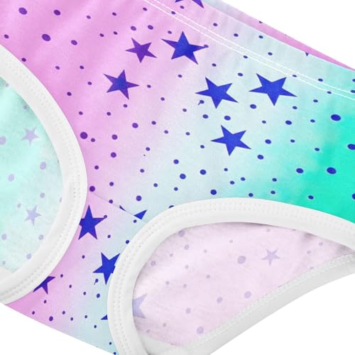 Purple Stars Dots Soft Pastel Gradient Panties for Girl Toddler Underwear Floral Cotton Durable Briefs Undies Kids 2t4