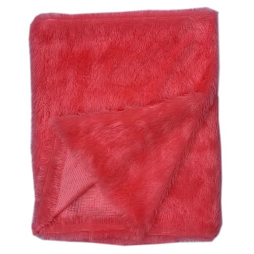 Image of Quago Fur Fabric Unstitched Super Soft Cloth for Baby Photoshoot, Soft Toys Making, Art and Craft, Dress Material, Decoration etc. (1 Mtr, 60 Inch Pana) (Carrot (Gajari))