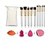 Produktbild JoyRolly 10 Stück Make-up Pinsel Augenbürsten Set Mini Set mit Aufbewahrungstasche Pinsel Eiermixer Schwamm