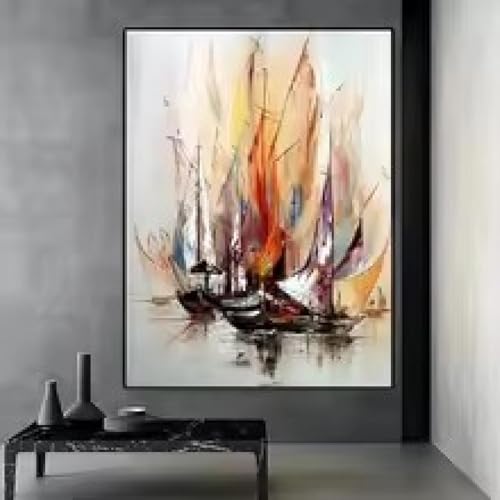 Toile moderne paysage marin abstrait 80x120cm affiche murale salon chambre - 3